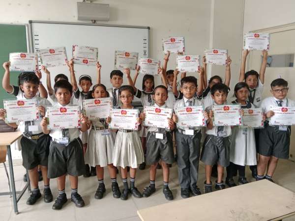 Certificate award ceremony for The SIP Arithmetic Genius All India School Contest, Season 9