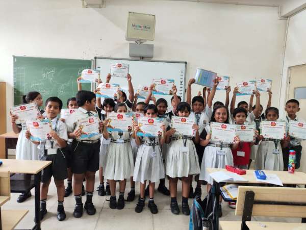 Certificate award ceremony for The SIP Arithmetic Genius All India School Contest, Season 9