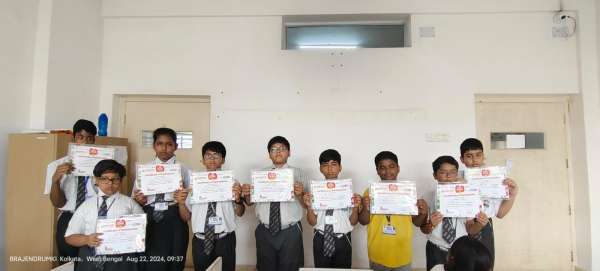 Certificate award ceremony for The SIP Arithmetic Genius All India School Contest, Season 9