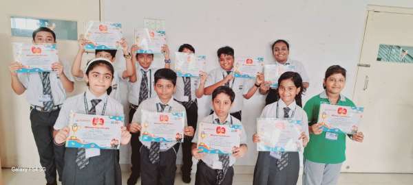 Certificate award ceremony for The SIP Arithmetic Genius All India School Contest, Season 9