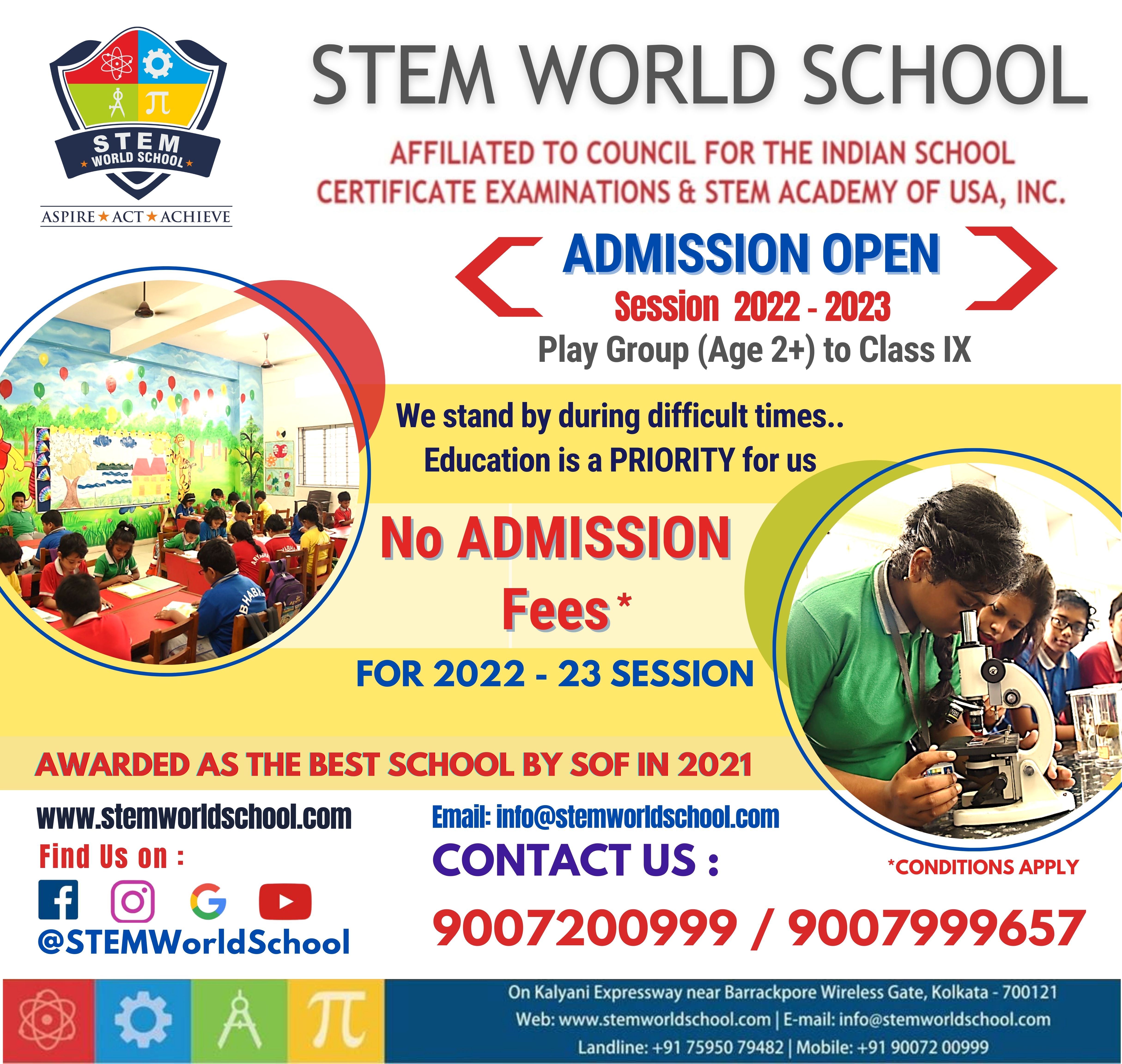 Admission Fee Waiver STEM World School