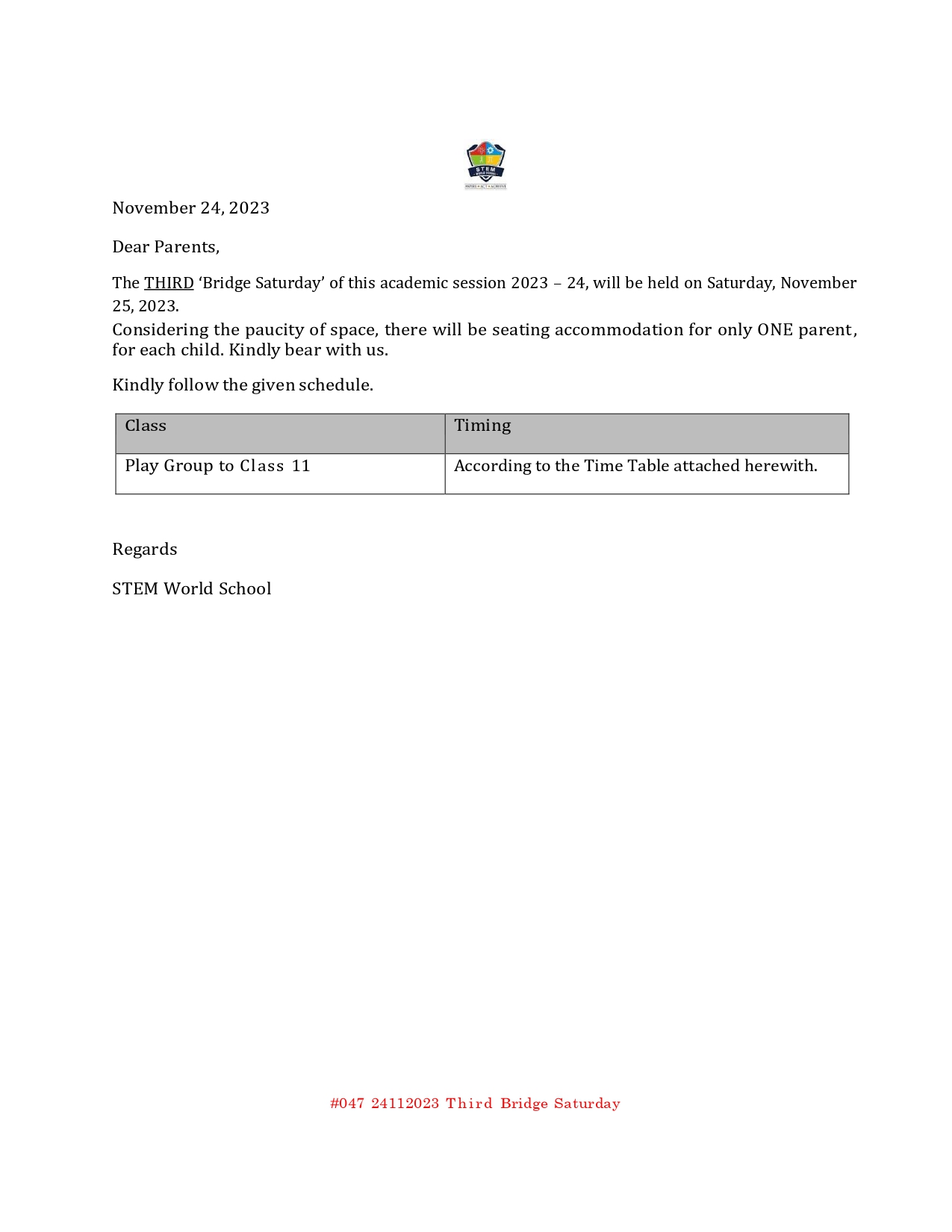 Third Bridge Saturday