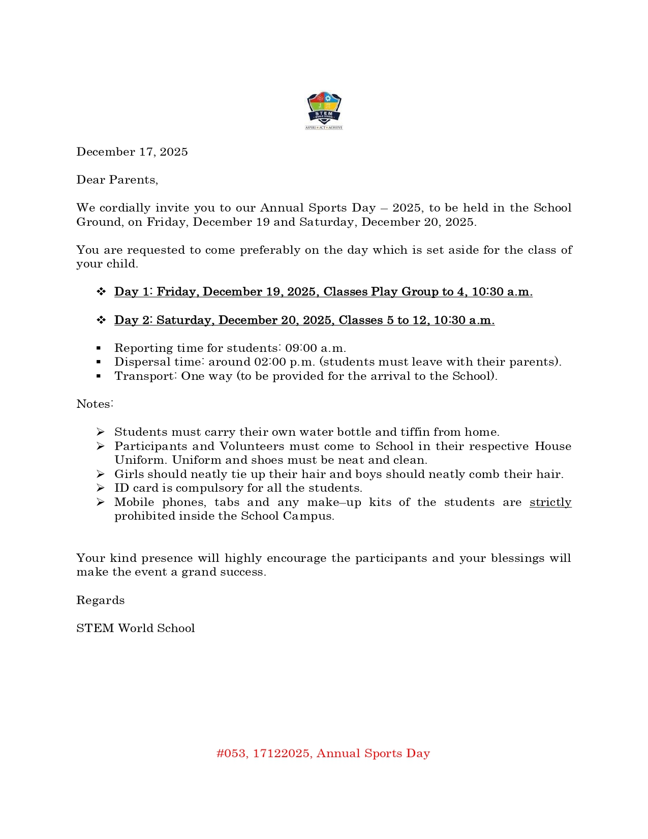 #053 17122025 Annual Sports Day